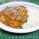 *エビとほうれん草のカレー*